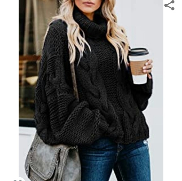 Sweaters - Turtleneck Balloon Long Sleeve Sweater